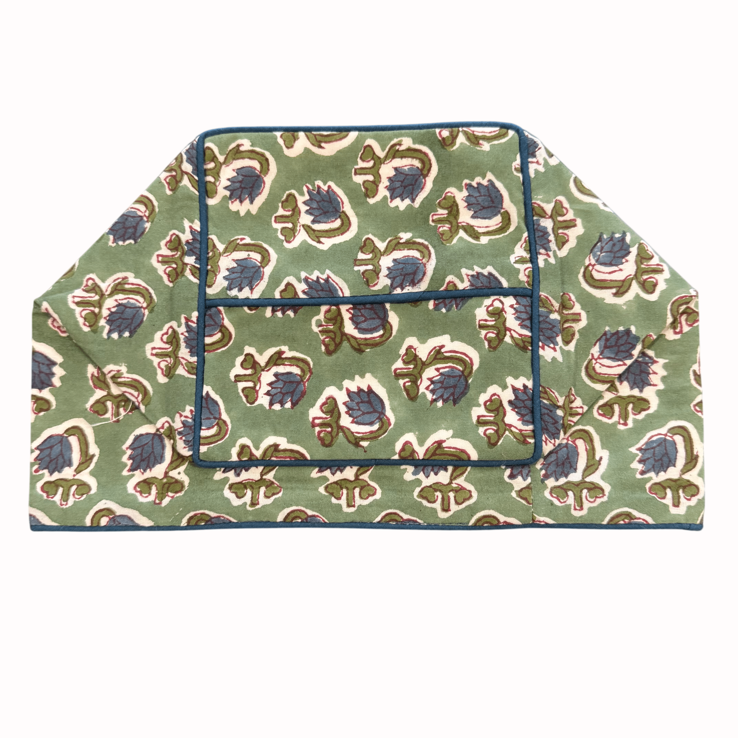 Block Printed Square Tissue Box Cover Tissue Box Cover Fabricraftindia D | Green Navy 