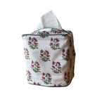 Block Printed Square Tissue Box Cover Tissue Box Cover Fabricraftindia D | Red Floral 
