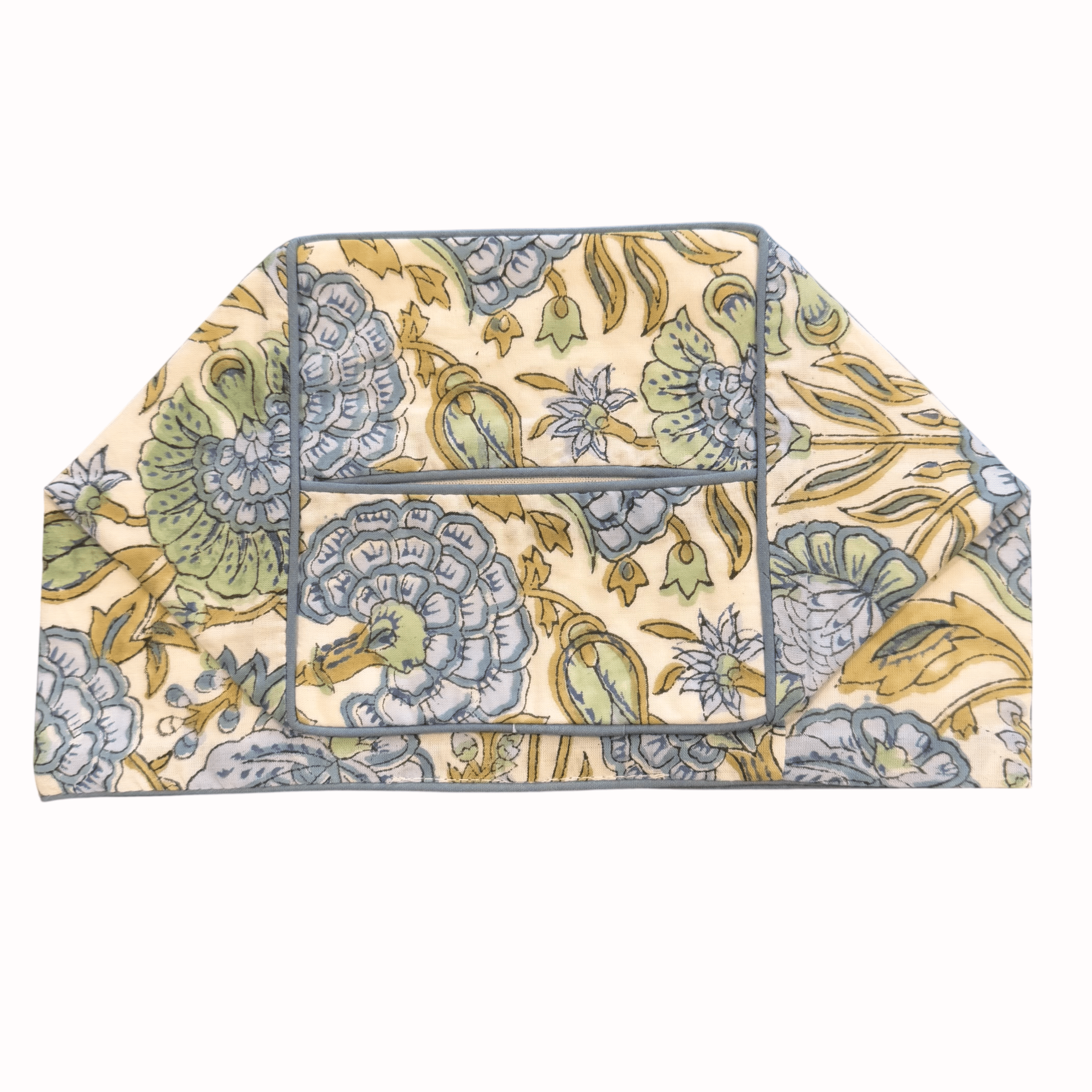 Block Printed Square Tissue Box Cover Tissue Box Cover Fabricraftindia G | Fern Blue 