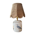 Blue Heron Lamp with Woven Water Hyacinth Lamp Shade Lamp Faire 