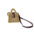 Borneo Petit Rattan Handbag with Brown Leather Strap Crossbody Bag The Winding Road 