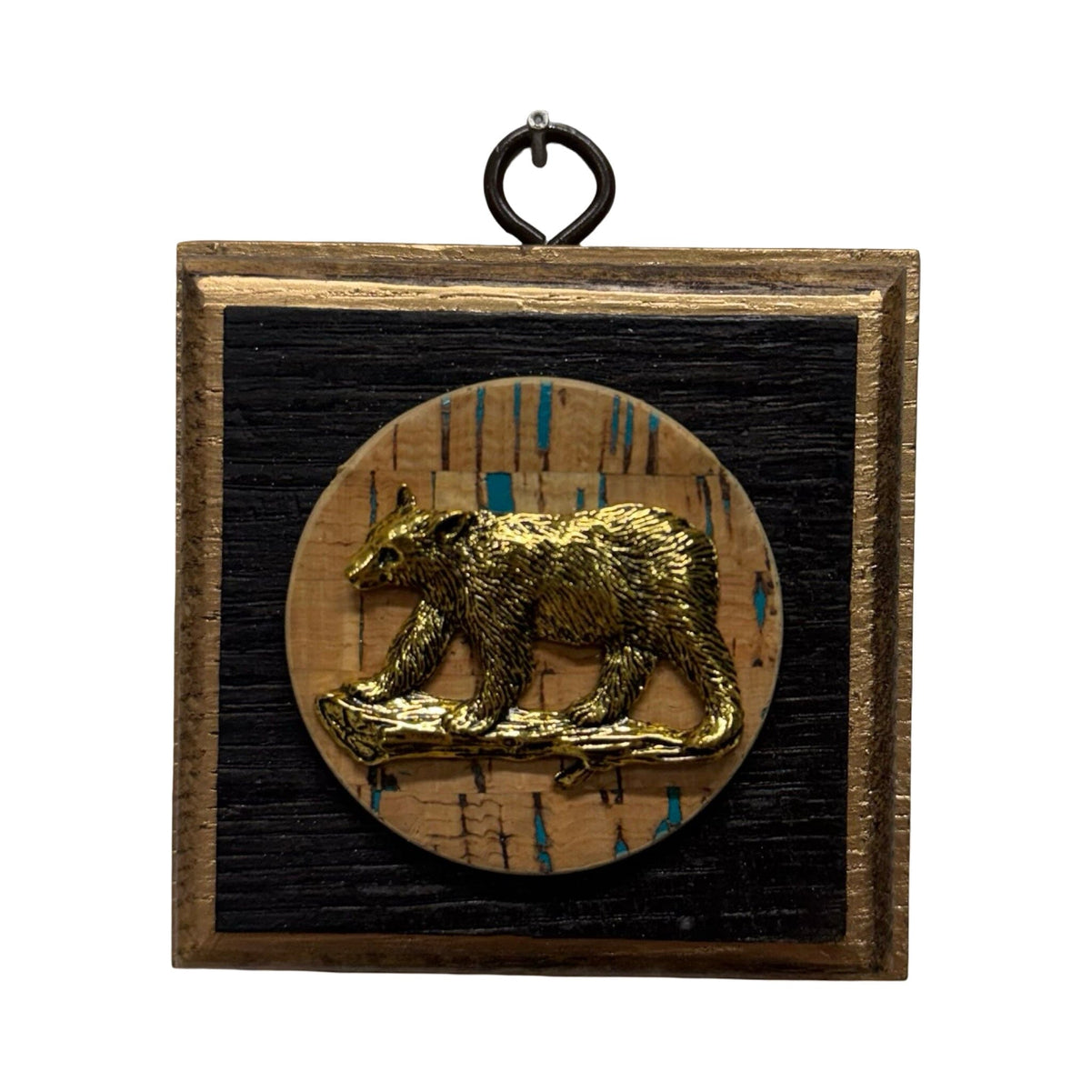 Bourbon Barrel Frame with Bear with Cork (#10917 | 3 1/4 x 1") Objet d'Art Museum Bees 