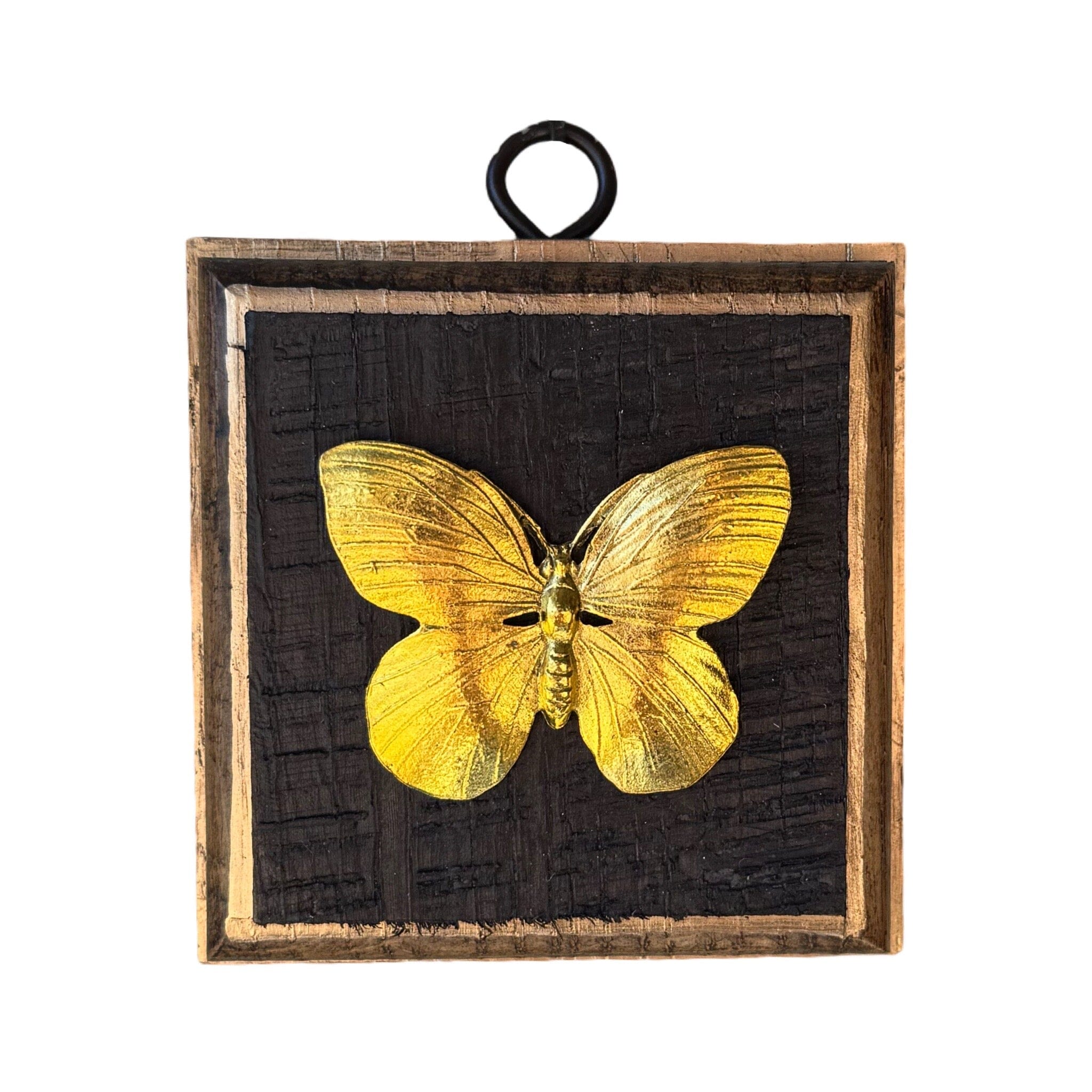 Bourbon Barrel Frame with Butterfly | 3.25" Wide x 1 Objet d'Art Museum Bees 