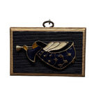 Bourbon Barrel Frame with Painted Angel | 3 3/4 x 2 1/2 x 1" Objet d'Art Museum Bees 