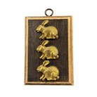 Bourbon Barrel Frame with Rabbit Triplets (#10564 | 3 1/4" x 1") Objet d'Art Museum Bees 