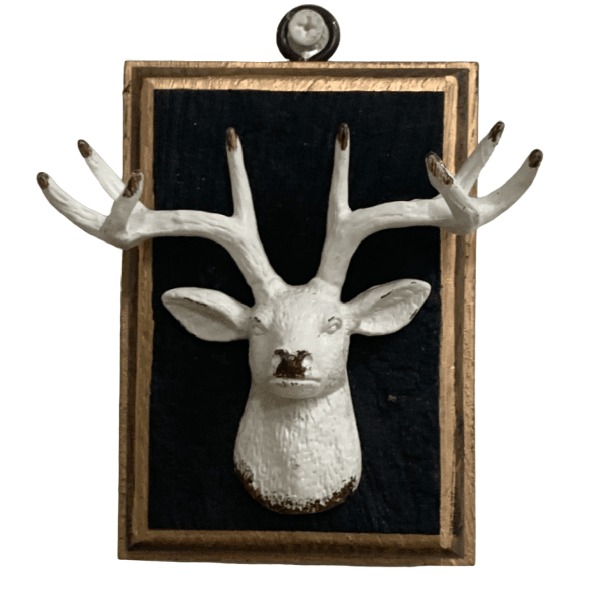 Bourbon Barrel Frame with White Stag | 3" Wide x 1 Objet d'Art Museum Bees 