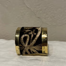 Brass Cuff Made with Antique Ottoman Empire Embroidery | Assorted Bracelet Eyup Gunduz Cuff F | Maroon and Champagne Gold 