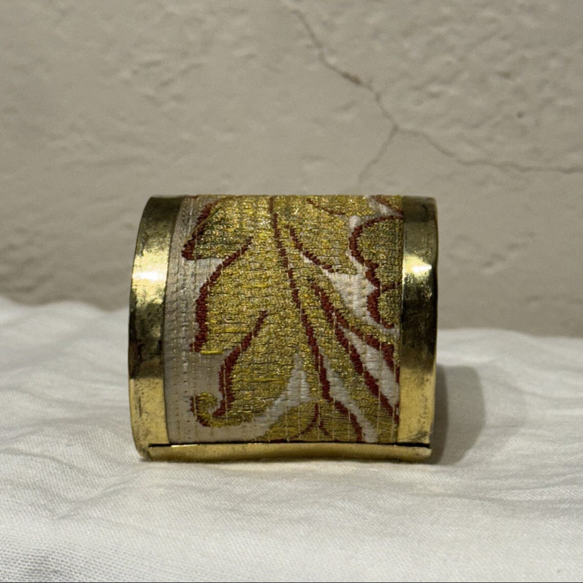 Brass Cuffs Made with Antique Ecclesiastic Vestment Material Bracelet Eyup Gunduz Cuff B 