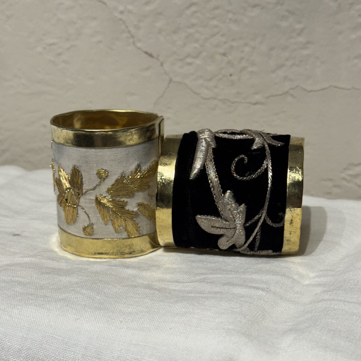 Brass Cuffs Made with Vintage European Embroidery | Assorted Bracelet Eyup Gunduz 