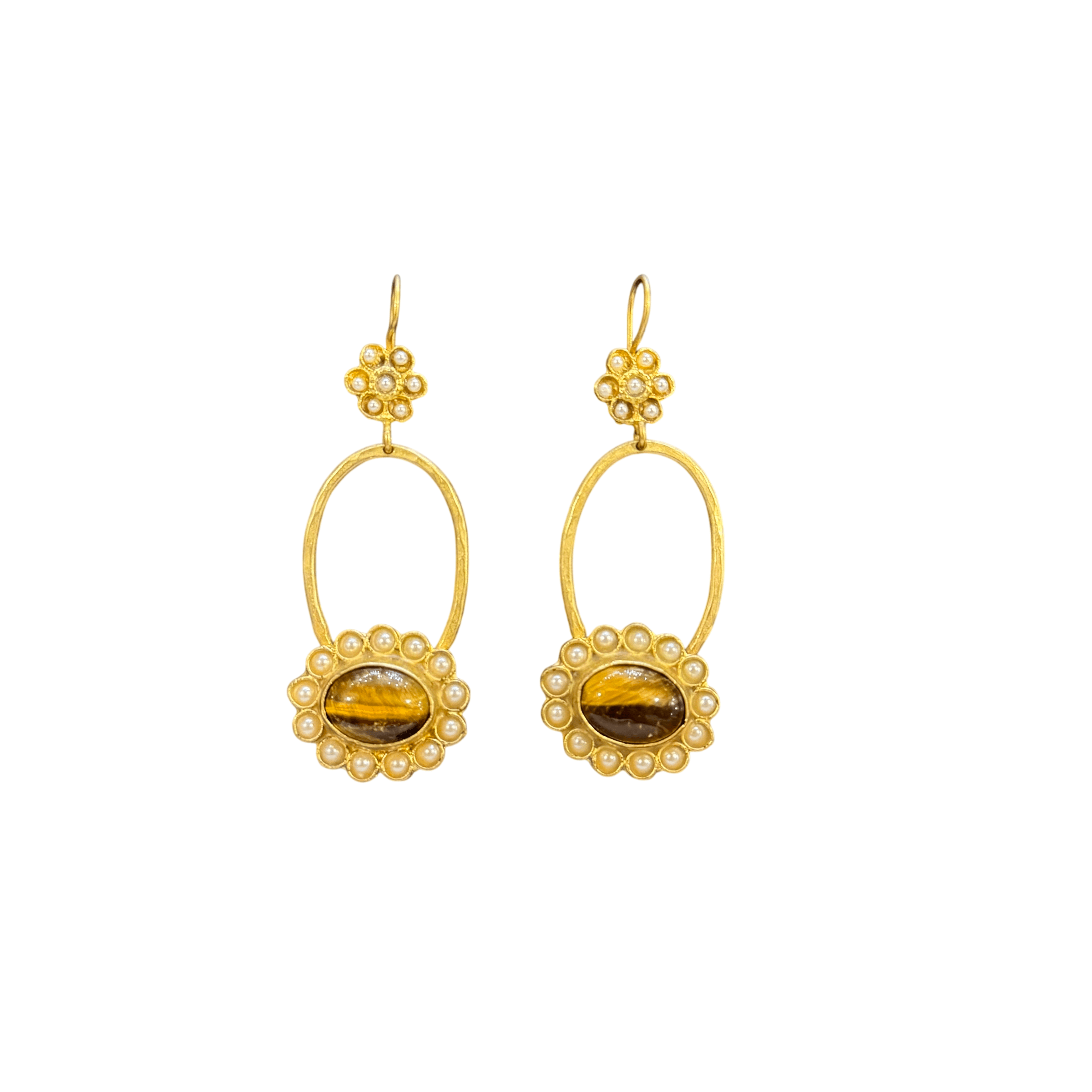 Brass Gemstone Statement Earrings Earrings Eyup Gunduz B 
