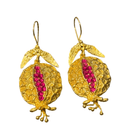 Brass Hammered Pomegranate "Seeded" Earrings Earrings Eyup Gunduz Medium 