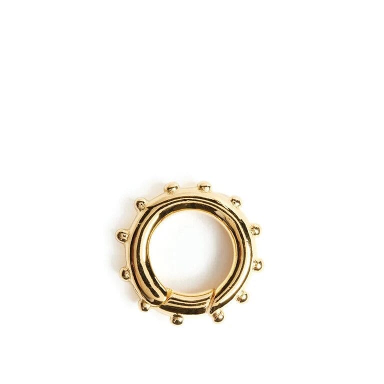 Charm Connector | Gold Plate, Circle with Dots (Large) Charm Fallen Aristocrat 