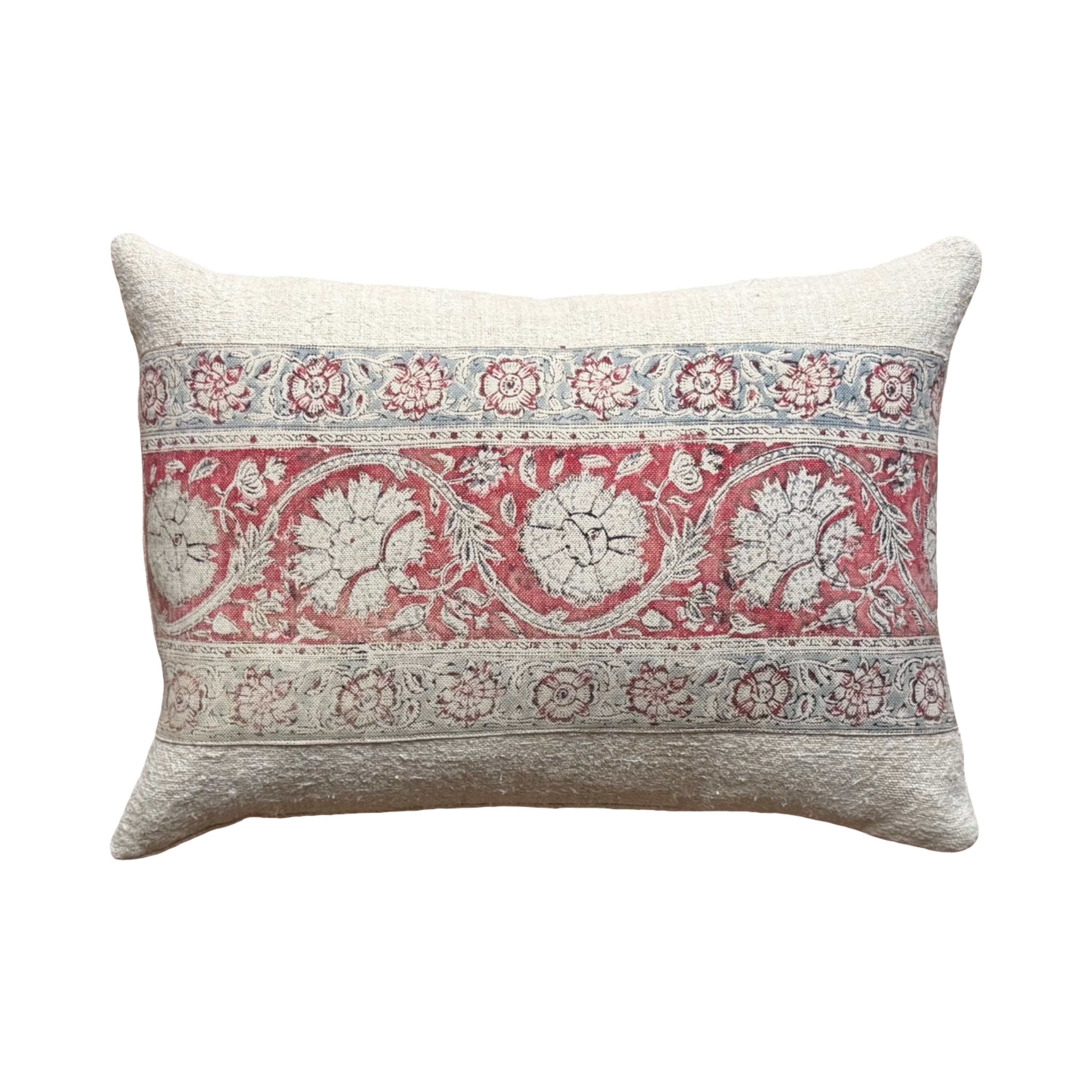 Circa 1780-1820 French Block Print Cotton (#M030226A&B | 14x19.5") New Pillows B. Viz Design 