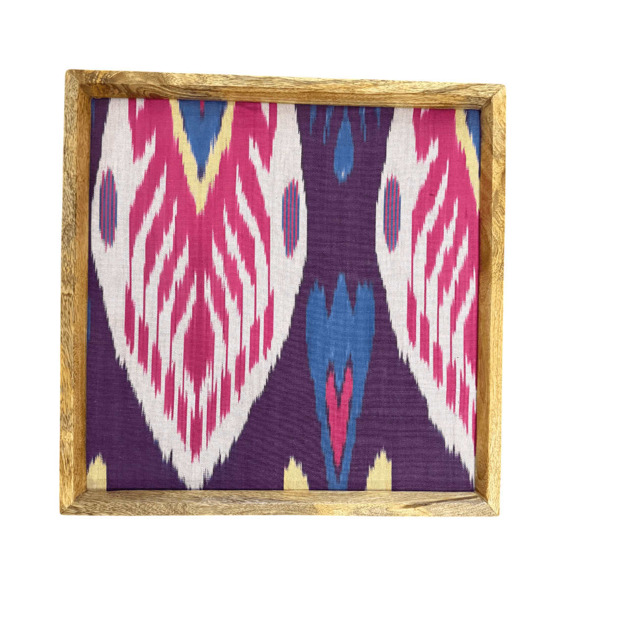 Cotton Ikat Piece in Mango Wood Frame B. Viz Design 