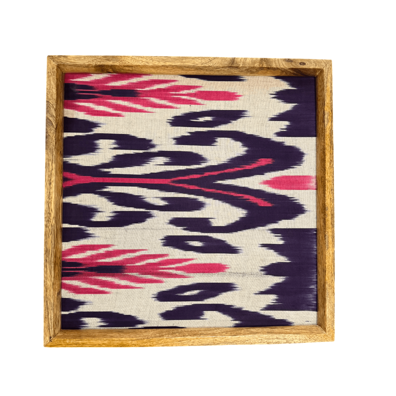 Cotton Ikat Piece in Mango Wood Frame B. Viz Design 
