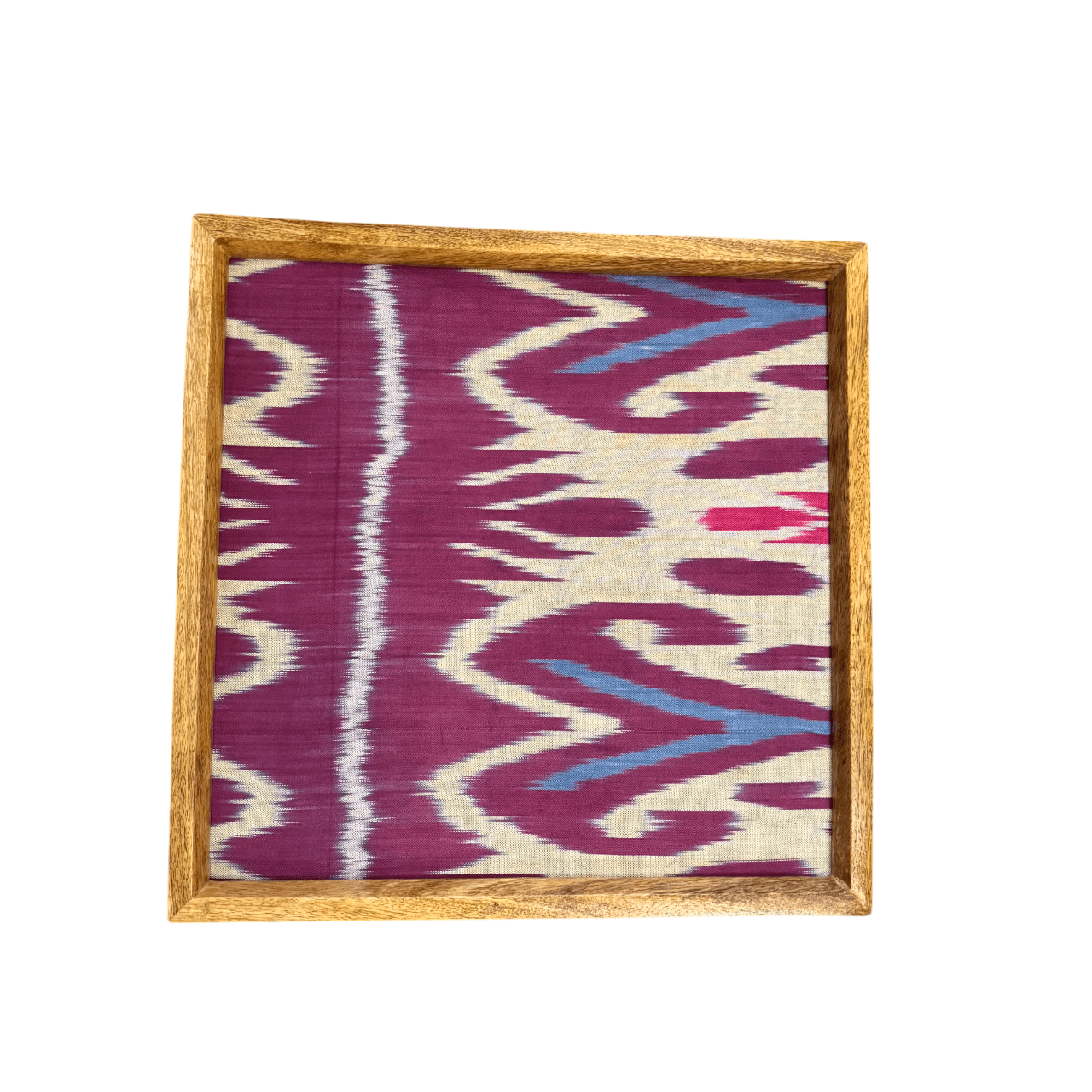 Cotton Ikat Piece in Mango Wood Frame B. Viz Design 