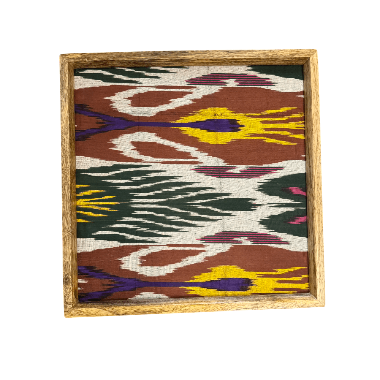 Cotton Ikat Piece in Mango Wood Frame B. Viz Design 