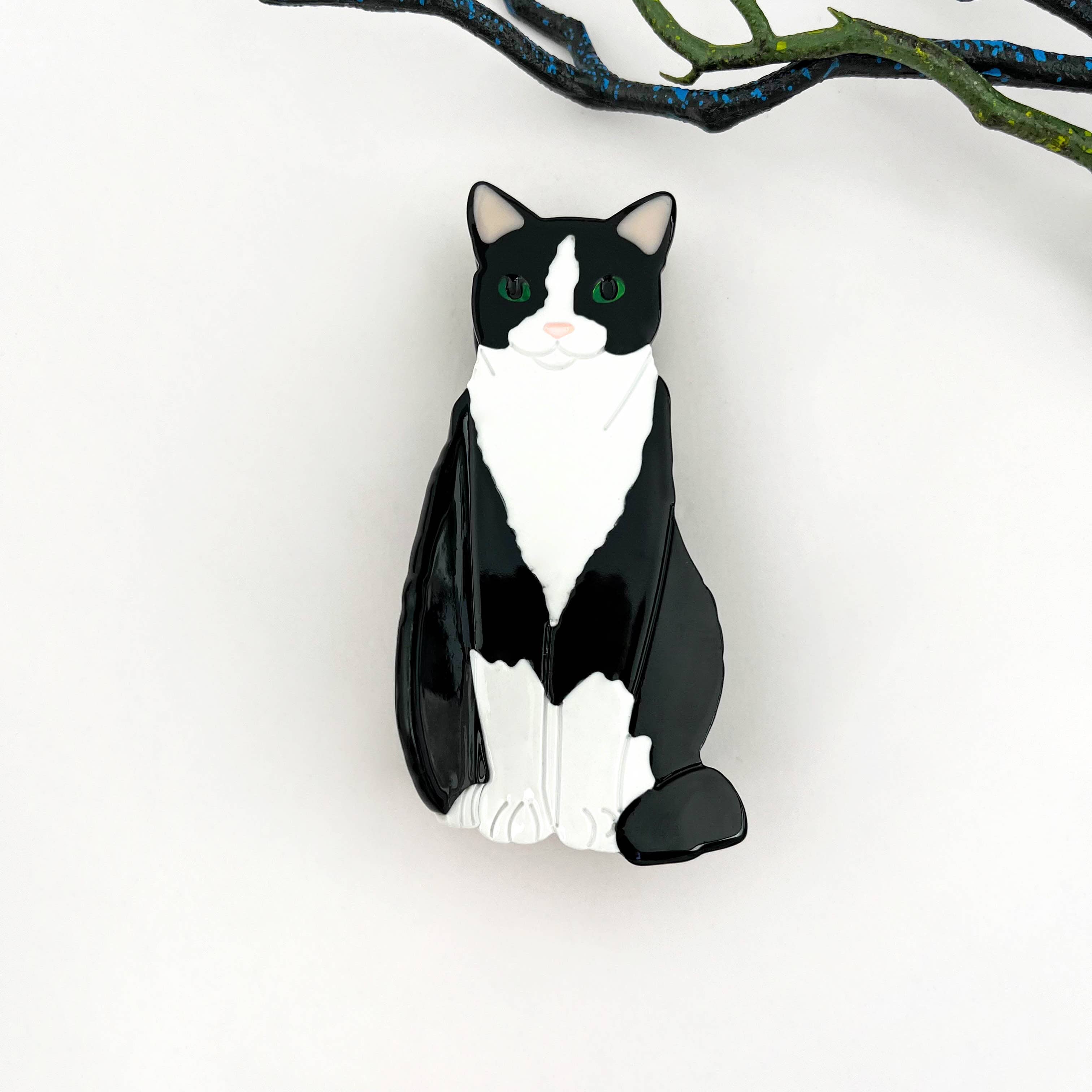 Creative Black Cat Acetate Animal Hair Claw Clip: BlackWhite-Cat mildstyles 