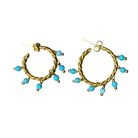 Decorative Brass Statement Earrings Earrings Eyup Gunduz Blue 