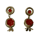 Decorative Brass Statement Earrings Earrings Eyup Gunduz Red 