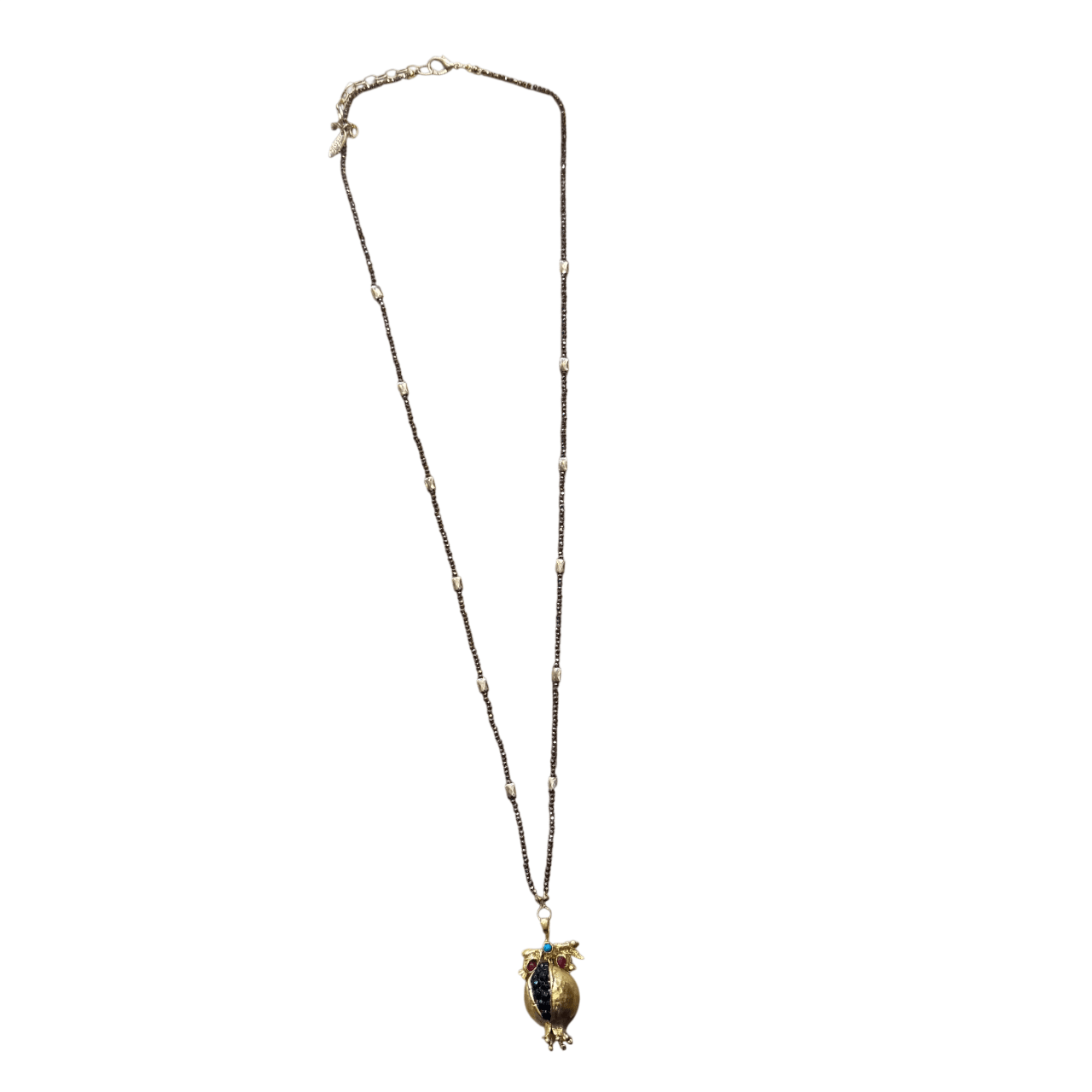 Delicate Beaded Necklace with Black Seed Pomegranate Pendant Necklace Eyup Gunduz 