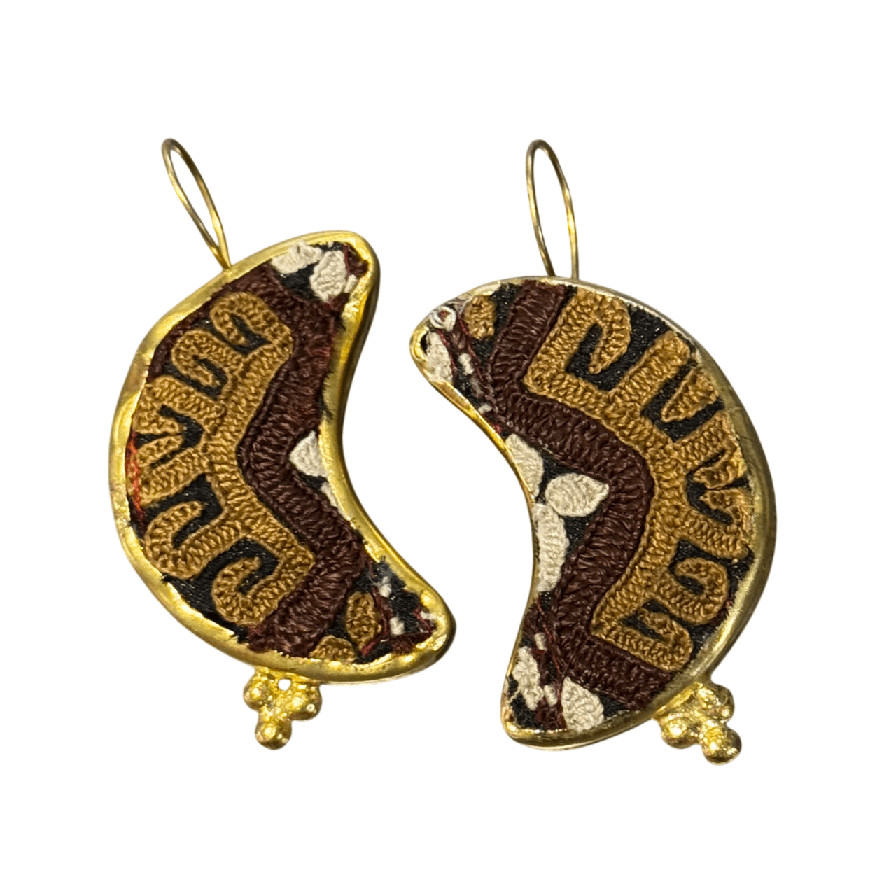 Embroidered Textile Statement Earrings Earrings Eyup Gunduz C 