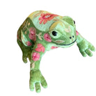 Emerald Handmade Embroidered Frog Art Anke Drechsel 