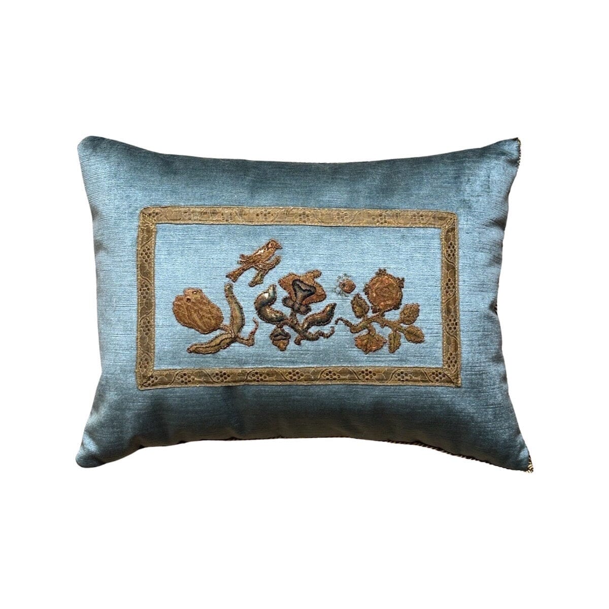 English 17th C. Tent Stitch Embroidery Applique (#A102123 | 12 x 16") New Pillows B. Viz Design 