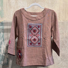 Flax Linen Tunic with Vintage Hmong Batik and Embroidery Tunic Bangkok Mauve | Medium 