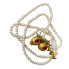 Freshwater Pearl Beaded Lariat Necklace with Pomegranate Pendants Necklace Tribal Tent 