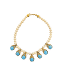 Freshwater Pearl Necklace with Turquoise Pendants Necklace Eyup Gunduz B 