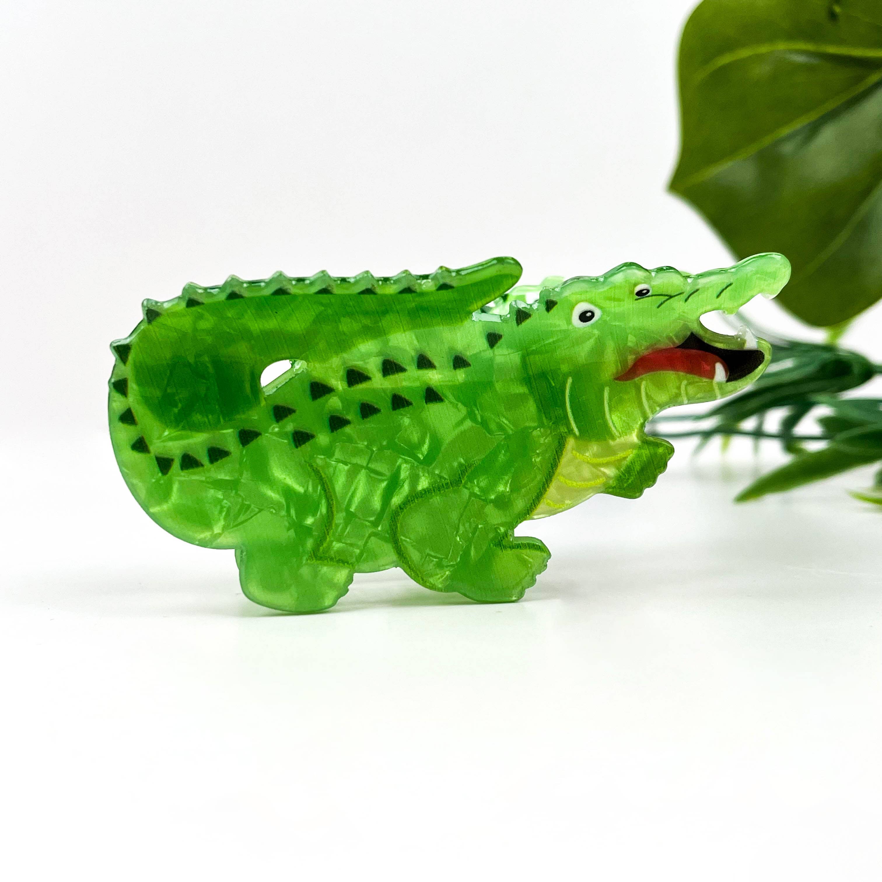 Giant Crocodile Printed Hair Claw Clip: Green mildstyles 