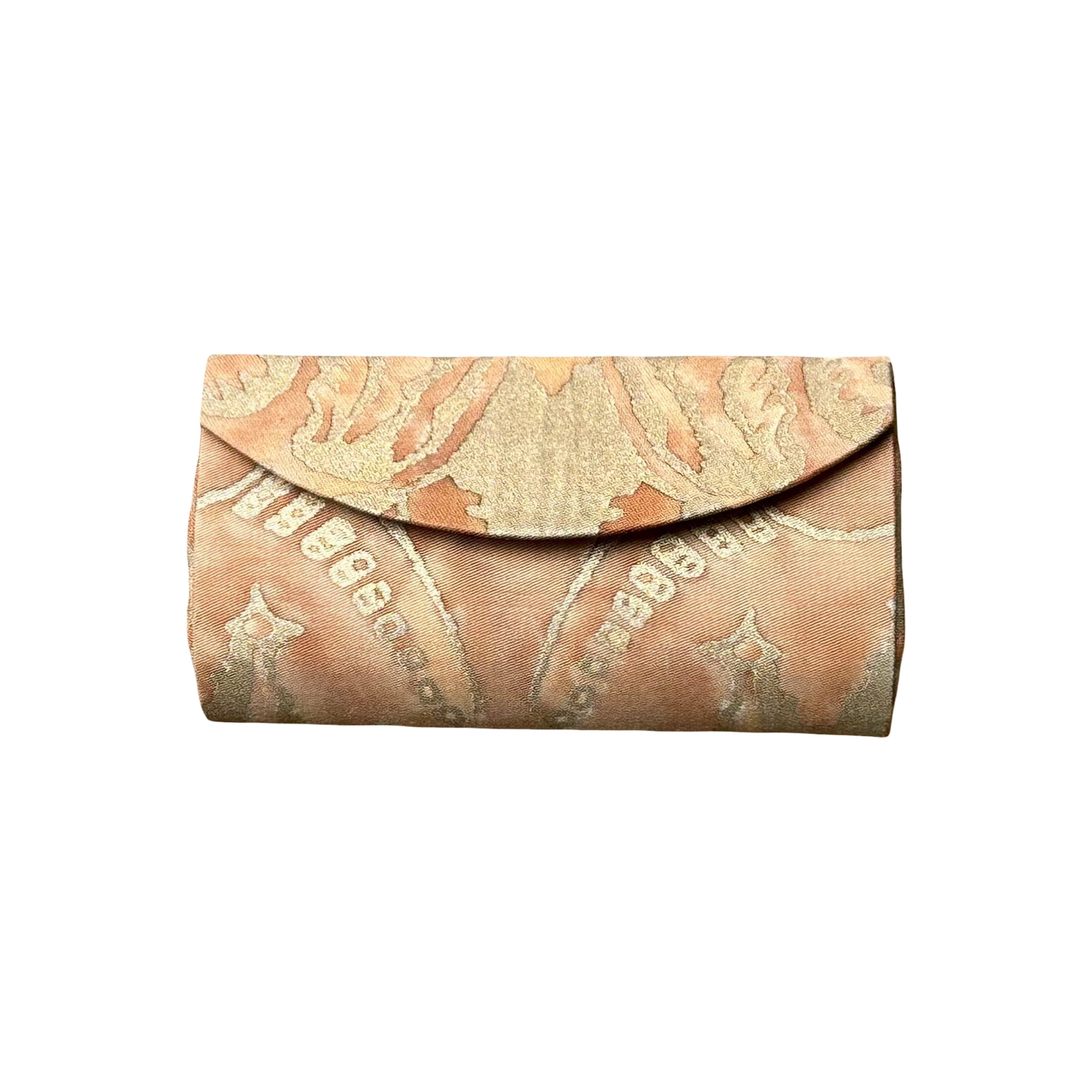 Glasses Case made of Fortuny Fabric Glasses Case Jan Whitlock Brown and Antique Gold 