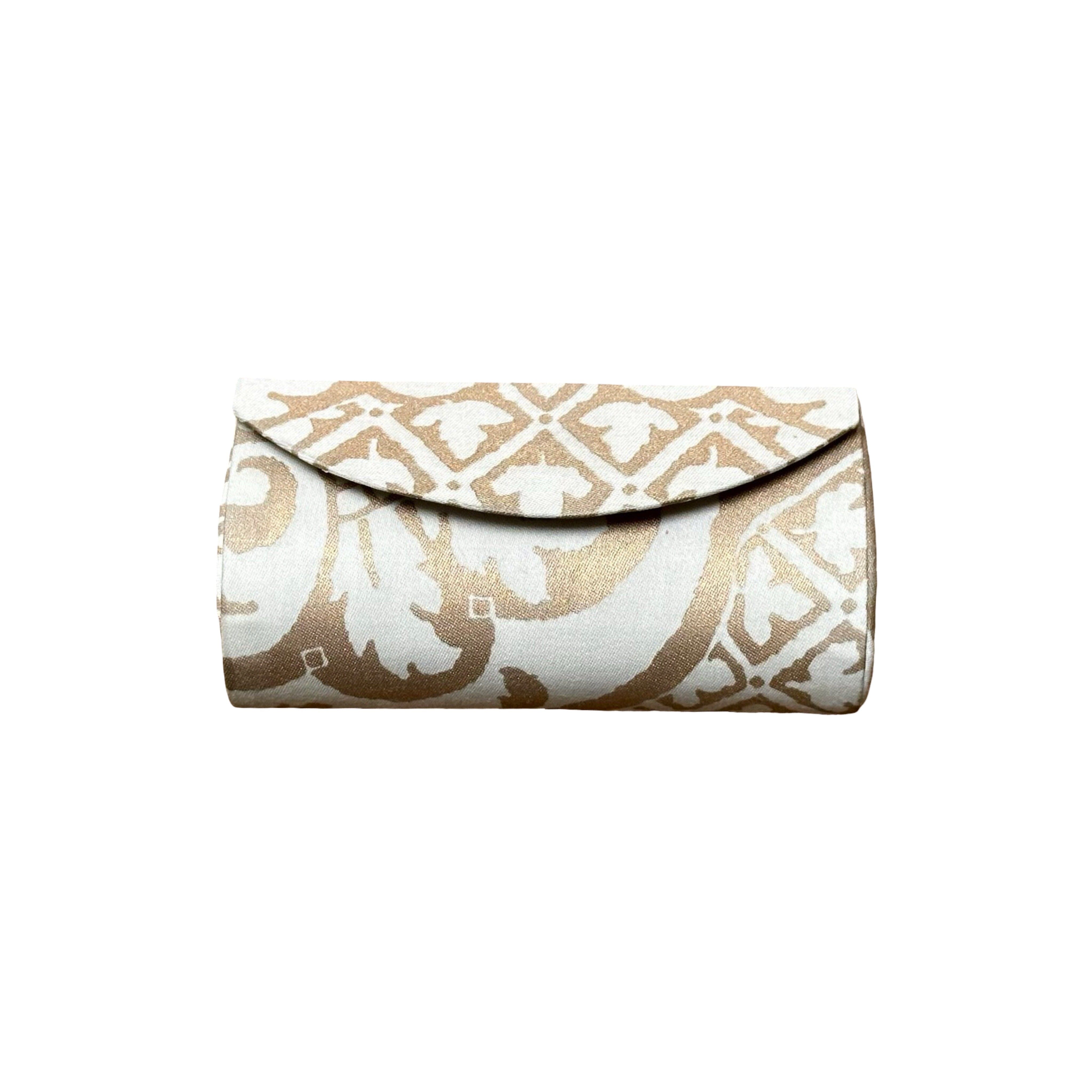 Glasses Case made of Fortuny Fabric Glasses Case Jan Whitlock White and Gold 