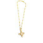 Gold Brass Cross with Baroque Pearls Pendant on Fish Necklace Necklace Eyup Gunduz 