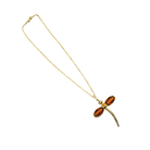 Gold Chain Necklace with Dragonfly Pendant with Textile Wings Necklace Eyup Gunduz 