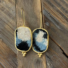 Hand Crafted Ottoman Vintage Textile Earrings - Oval New Jewelry Eyup Gunduz A 