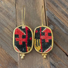 Hand Crafted Ottoman Vintage Textile Earrings - Oval New Jewelry Eyup Gunduz C 