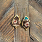 Hand Crafted Ottoman Vintage Textile Earrings - Pear New Jewelry Eyup Gunduz C 