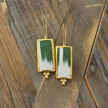 Hand Crafted Ottoman Vintage Textile Earrings - Rectangle