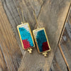 Hand Crafted Ottoman Vintage Textile Earrings - Rectangle New Jewelry Eyup Gunduz B 