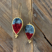 Hand Crafted Ottoman Vintage Textile Earrings - Teardrop