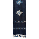 Hand Dyed Handwoven Indigo Scarf or Table Runner from Laos Table Runner ClayCut Laos Indigo PomPom 