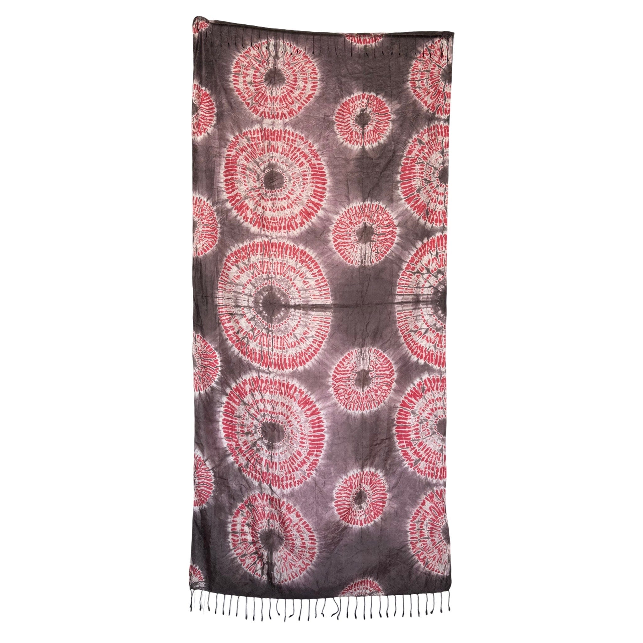 Hand Dyed Silk Scarf from Cambodia Scarf ClayCut Laos Lavender and Red 