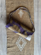 Hand Dyes Silk Leaf Print Clutch Purse Cambodia B 