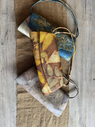 Hand Dyes Silk Leaf Print Clutch Purse Purse Cambodia 