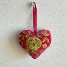 Hand Embroidered Heart Ornaments