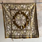 Hand Embroidered Olive Chartreuse Silk Satin Bohca (#TX080726 | 43 x 46 1/2") Antique Textile Leyla Textiles 