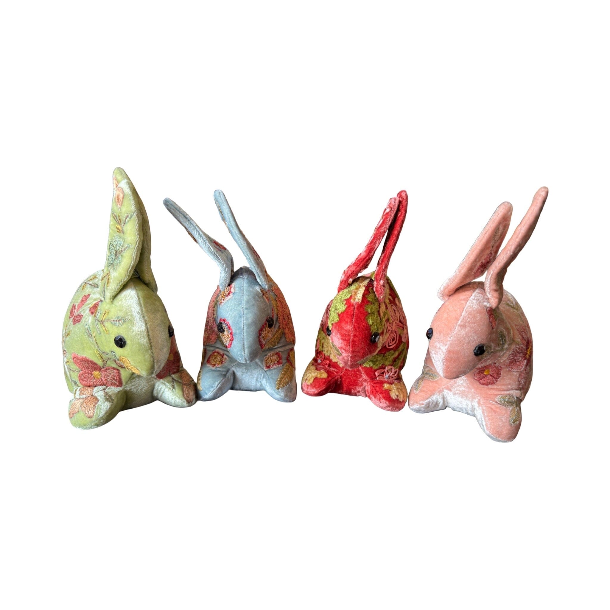 Hand Embroidered Silk Velvet Bunny Objet d'Art Anke Drechsel 