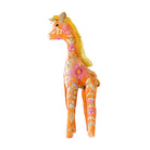 Hand Embroidered Silk Velvet Giraffe Objet d'Art Anke Drechsel MEGAN Tangerine 